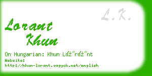 lorant khun business card